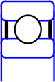 bearing with two rubber seals